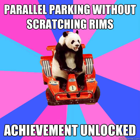 Parallel parking without scratching rims Achievement unlocked  