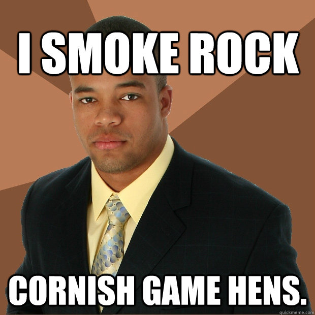 I smoke rock cornish game hens. - I smoke rock cornish game hens.  Successful Black Man