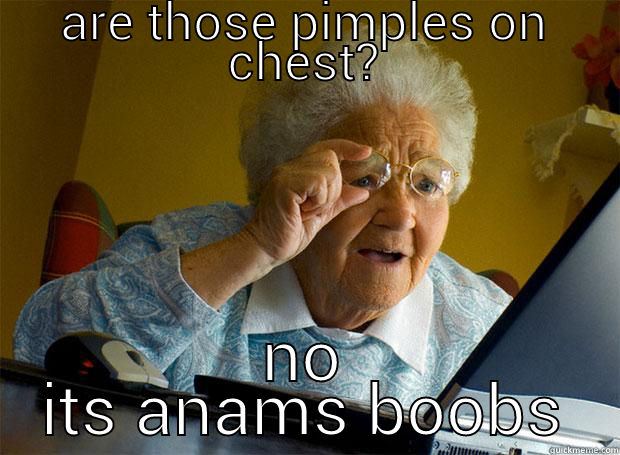 ARE THOSE PIMPLES ON CHEST? NO ITS ANAMS BOOBS Grandma finds the Internet