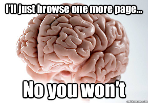 I'll just browse one more page... No you won't   Scumbag Brain