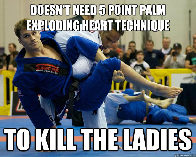 Doesn't need 5 point palm exploding heart technique to kill the ladies  Ridiculously Photogenic Jiu Jitsu Guy