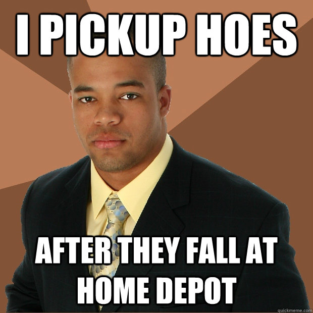 I pickup hoes after they fall at Home Depot  Successful Black Man