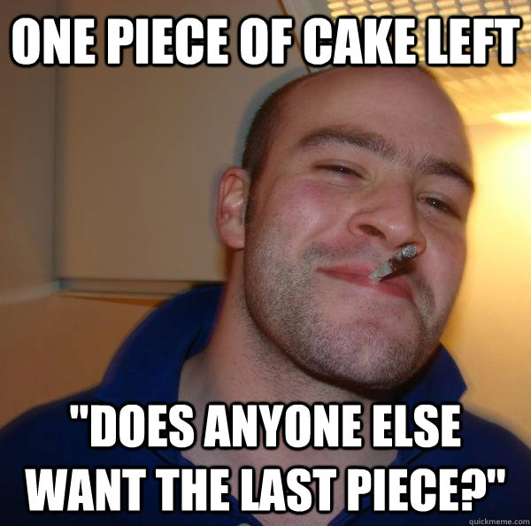 one piece of cake left 