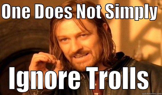 ONE DOES NOT SIMPLY  IGNORE TROLLS One Does Not Simply