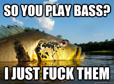 so you play bass? i just fuck them - so you play bass? i just fuck them  over-confident Bass