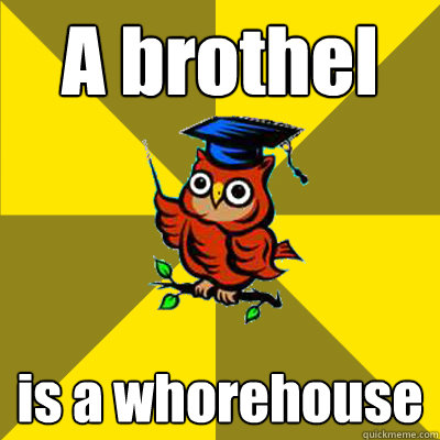 A brothel is a whorehouse - A brothel is a whorehouse  Observational Owl