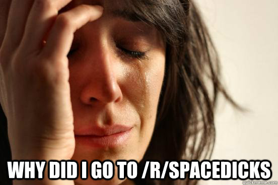  Why did I go to /r/spacedicks  First World Problems