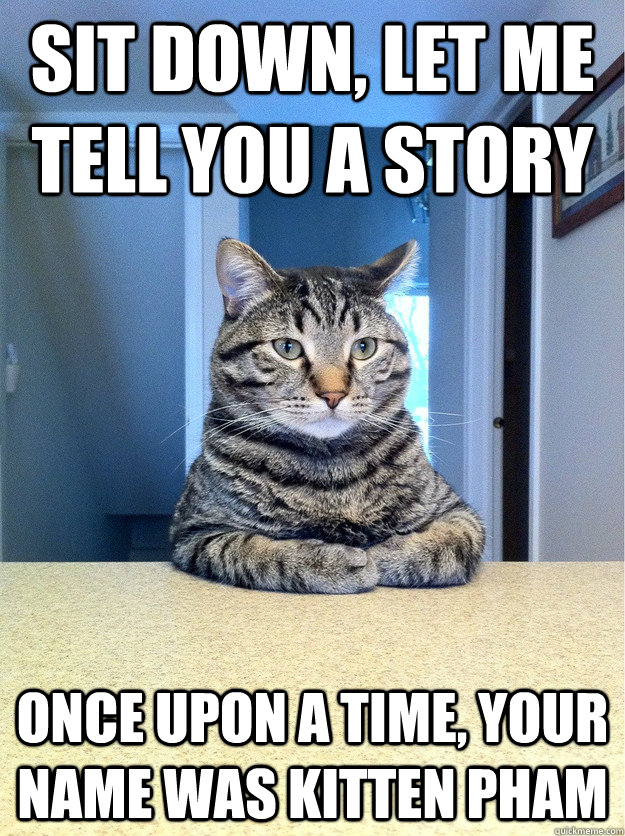 Sit down, let me tell you a story once upon a time, your name was Kitten Pham  Chris Hansen Cat