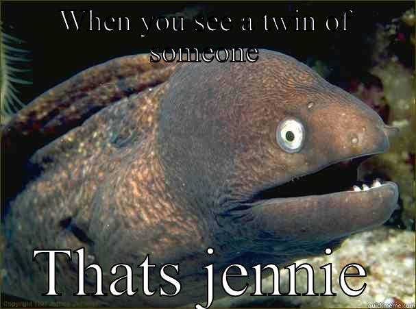 WHEN YOU SEE A TWIN OF SOMEONE THATS JENNIE Bad Joke Eel