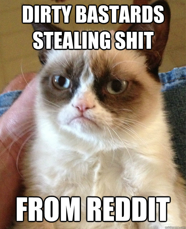 Dirty bastards stealing shit FROM REDDIT  Grumpy Cat