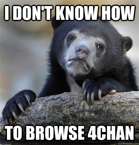 I don't know how to browse 4chan  Confession Bear