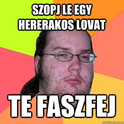 szopj le egy hererakos lovat te faszfej - szopj le egy hererakos lovat te faszfej  Butthurt Dweller