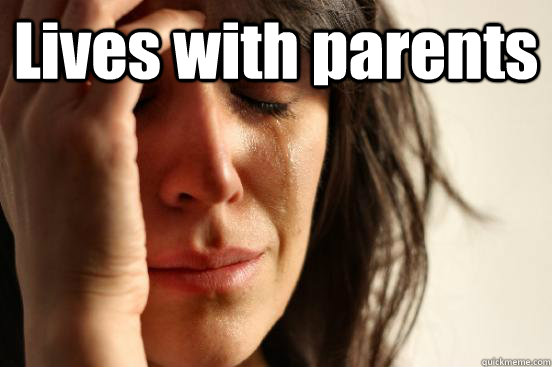 Lives with parents  - Lives with parents   First World Problems