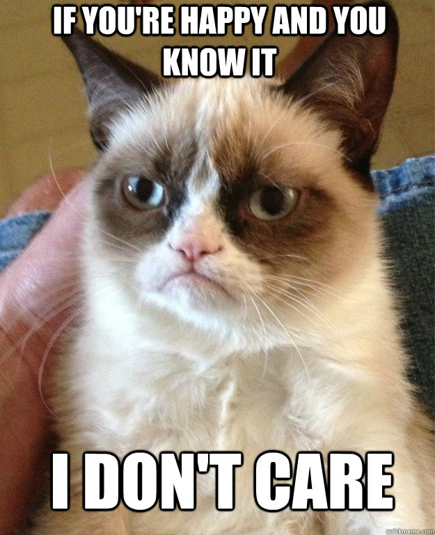 If you're happy and you know it I Don't care  Grumpy Cat