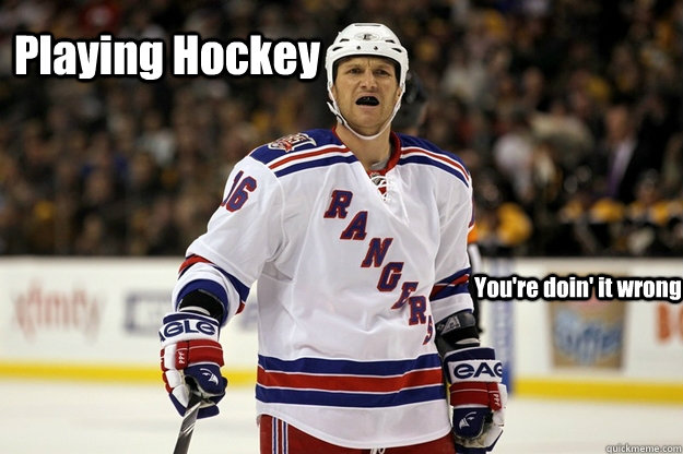 Playing Hockey You're doin' it wrong  Sean Avery