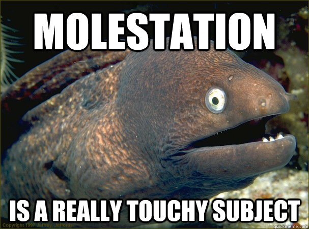 Molestation is a really touchy subject - Molestation is a really touchy subject  Bad Joke Eel