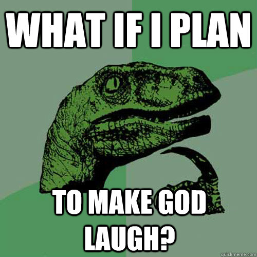 what if i plan to make god laugh?  Philosoraptor