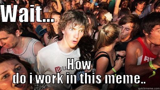 WAIT...                           HOW DO I WORK IN THIS MEME.. Sudden Clarity Clarence