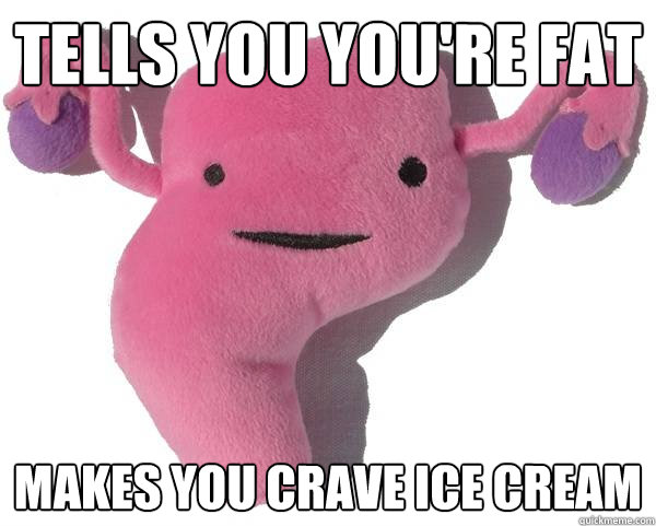 tells you you're fat makes you crave ice cream  Scumbag Uterus