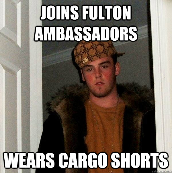 Joins Fulton Ambassadors Wears Cargo Shorts  Scumbag Steve