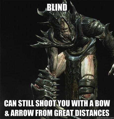 Blind Can still shoot you with a Bow & Arrow from great distances - Blind Can still shoot you with a Bow & Arrow from great distances  Scumbag Falmer