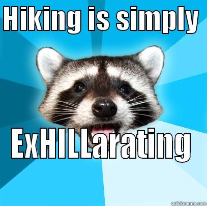 HIKING IS SIMPLY  EXHILLARATING Lame Pun Coon