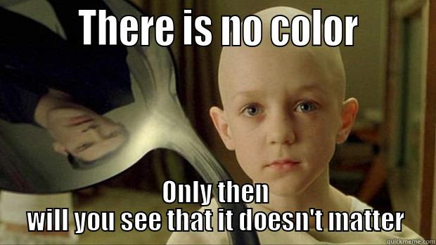         THERE IS NO COLOR        ONLY THEN WILL YOU SEE THAT IT DOESN'T MATTER Misc