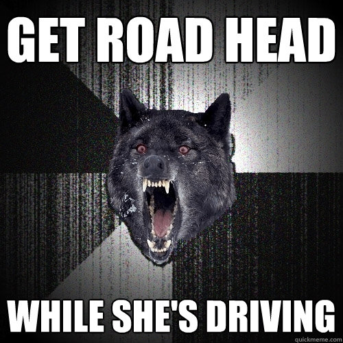 get road head while she's driving  Insanity Wolf