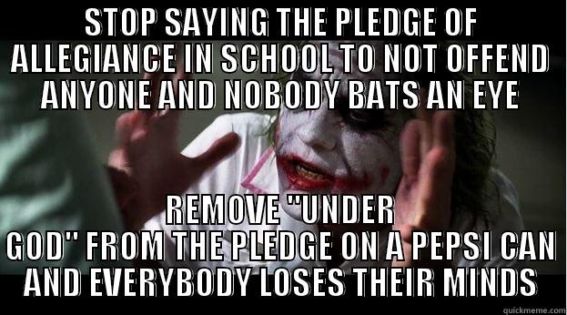 STOP SAYING THE PLEDGE OF ALLEGIANCE IN SCHOOL TO NOT OFFEND ANYONE AND NOBODY BATS AN EYE REMOVE 