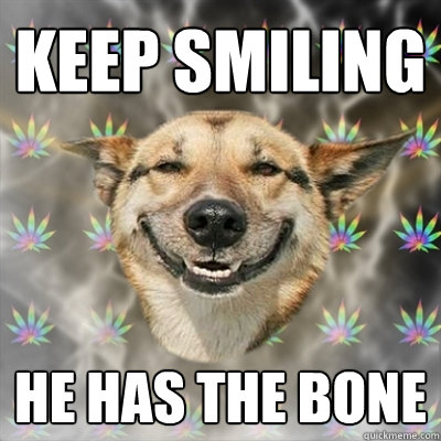 Keep smiling he has the bone - Keep smiling he has the bone  Stoner Dog