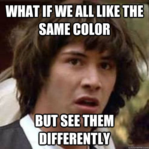 What if we all like the same color But see them differently  conspiracy keanu