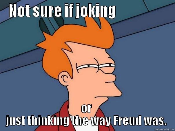 NOT SURE IF JOKING                   OR JUST THINKING THE WAY FREUD WAS. Futurama Fry