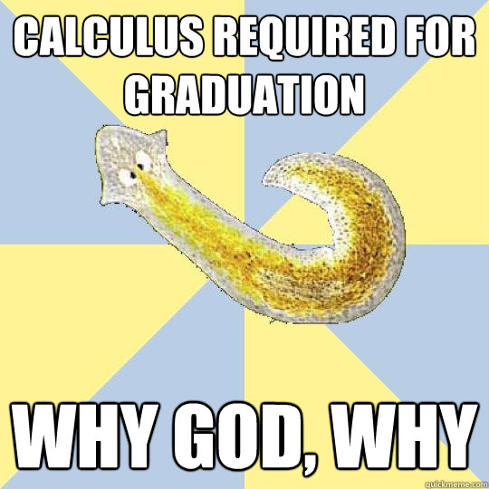 Calculus required for graduation Why God, why  Bio Major Planarian