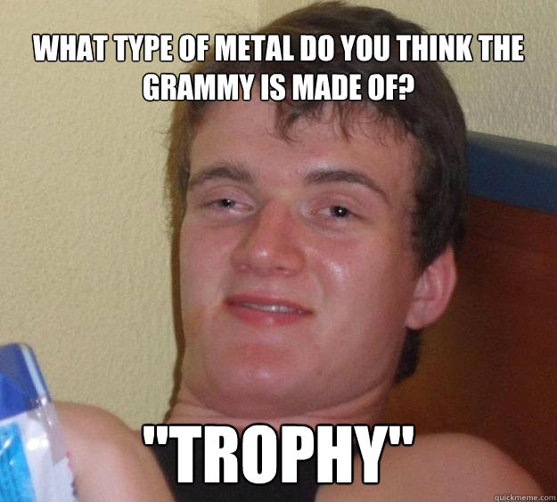 What type of metal do you think the grammy is made of? 