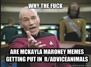 why the fuck are mckayla maroney memes getting put in  r/AdviceAnimals  Annoyed Picard