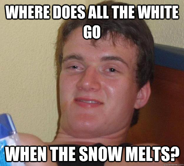 Where does all the white go When the snow melts?  10 Guy