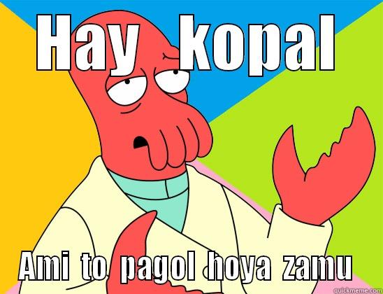 Ki koribo !! - HAY   KOPAL AMI  TO  PAGOL  HOYA  ZAMU  Futurama Zoidberg 