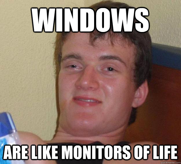 Windows Are like monitors of life - Windows Are like monitors of life  10 Guy