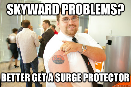 Skyward problems? Better get a surge protector  GeekSquad Gus