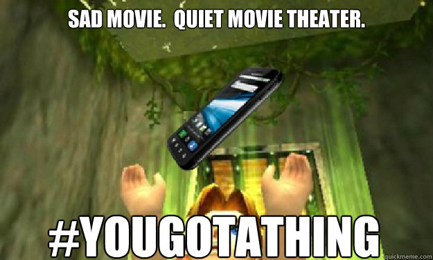 sad movie.  quiet movie theater. #yougotathing - sad movie.  quiet movie theater. #yougotathing  yougotathing