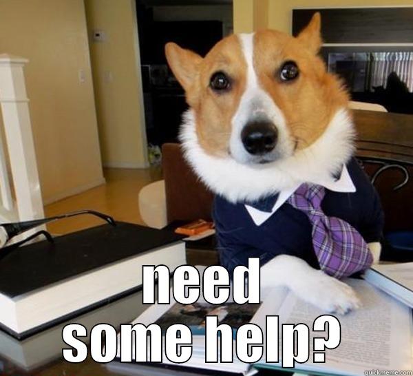  NEED SOME HELP? Lawyer Dog