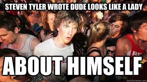 Steven Tyler wrote Dude Looks Like a Lady About Himself  Sudden Clarity Clarence