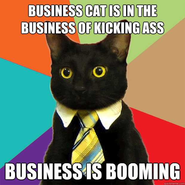 Business cat is in the business of kicking ass business is booming  Business Cat