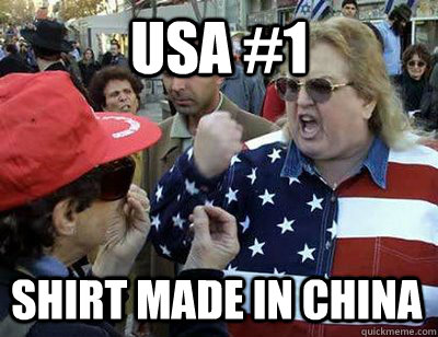 USA #1 shirt made in china   Fat American