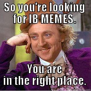 SO YOU'RE LOOKING FOR IB MEMES. YOU ARE IN THE RIGHT PLACE. Condescending Wonka