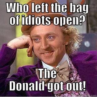 WHO LEFT THE BAG OF IDIOTS OPEN? THE DONALD GOT OUT! Condescending Wonka