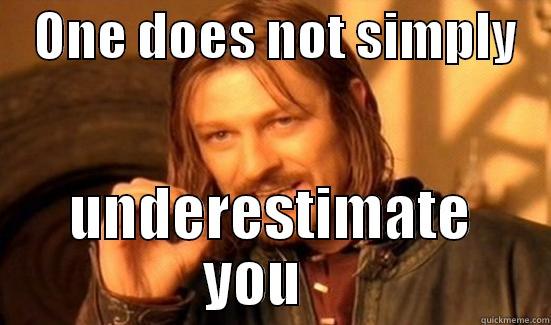    ONE DOES NOT SIMPLY    UNDERESTIMATE YOU    Boromir