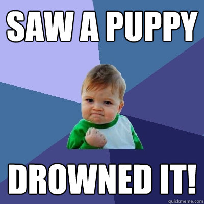 saw a puppy drowned it! - saw a puppy drowned it!  Success Kid