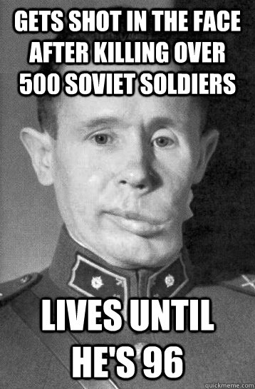 Gets shot in the face after killing over 500 soviet soldiers Lives until he's 96 - Gets shot in the face after killing over 500 soviet soldiers Lives until he's 96  Badass Simo Hayha