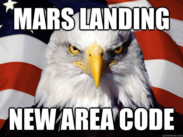 mars landing new area code - mars landing new area code  One-up America